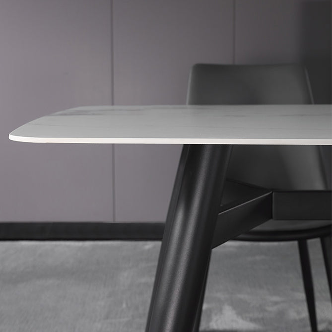 Modern 1/4/5/7 Pieces Dining Set Sintered Stone Top Dining Table with Leather Chairs
