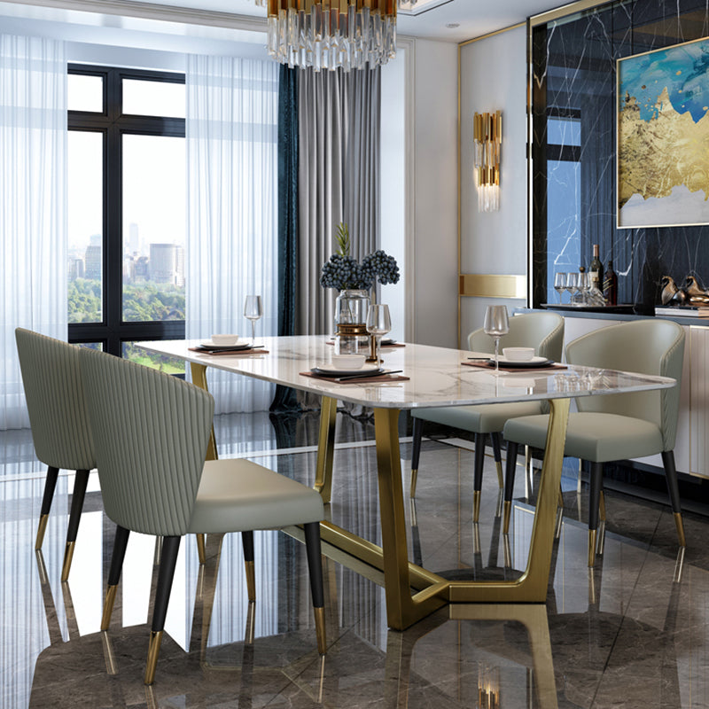 Scandinavian 1/4/5/7 Pcs Dining Chairs Set Sintered Stone Dining Table Set