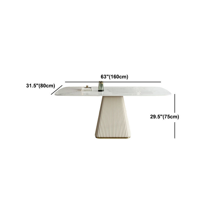 Modern 1/4/5/6/7 Pieces Sintered Stone Dining Room Set with Pedestal Base Furniture