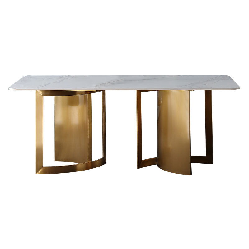 1/5/6/7 PCS Sillas de comedor Conjunto de mesa de comedor rectangular con base de pedestal doble