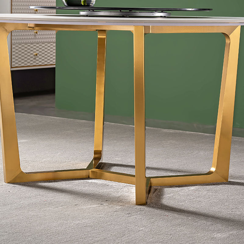 1/2/4/5/7 Pcs Dining Chairs Set  Round Sintered Stone Top Dining Room Set