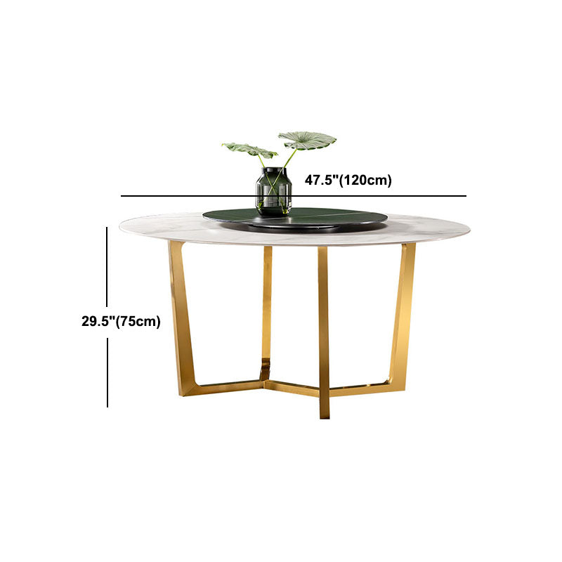 1/2/4/5/7 Pcs Dining Chairs Set  Round Sintered Stone Top Dining Room Set