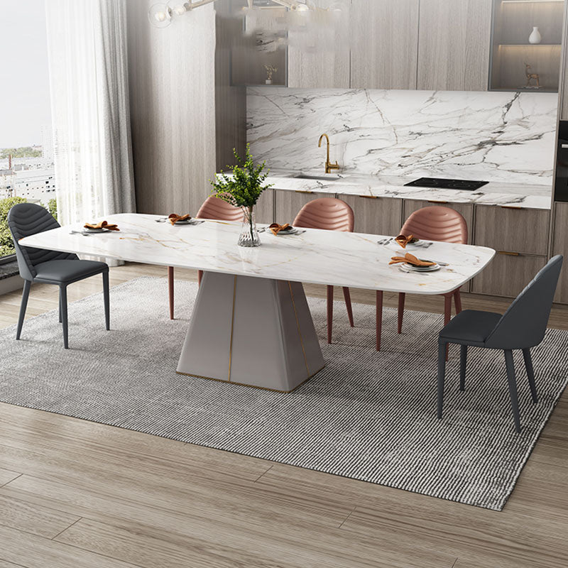 1/4/6/9 Pcs Dining Chairs Set  White Rectangular Dining Set with Leather Chairs