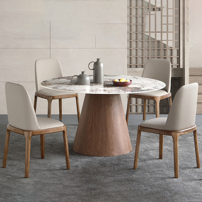 Modern 1/4/5/7 Pieces Dining Sintered Stone Dining Table Set for Kitchen with Wood Legs