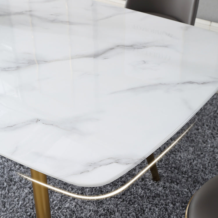 Moderni 1/4/5/7 pezzi mobili da pranzo in pietra sinterizzato per cucina con gambe metalliche