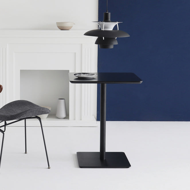 Square Pedestal Dinner Table Industrial Style MDF Dining Table for Indoor