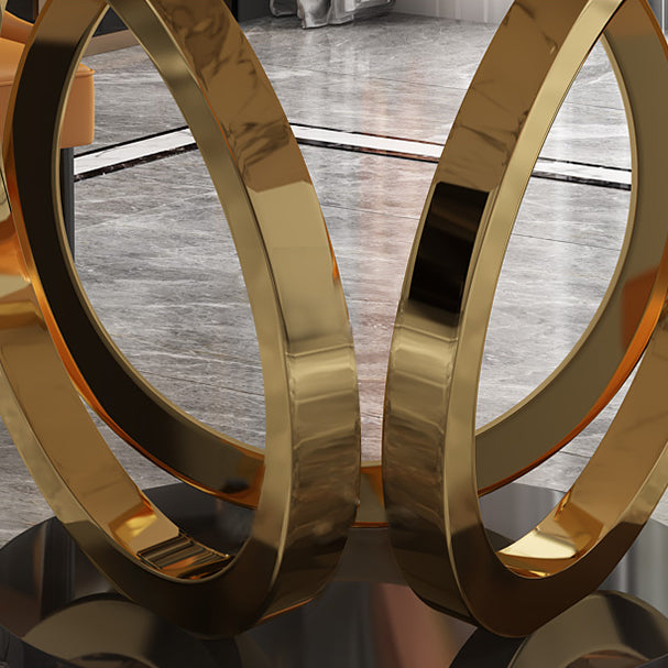 Traditionele luxe ronde eettafel Marmeren binnentafel met voetstuk