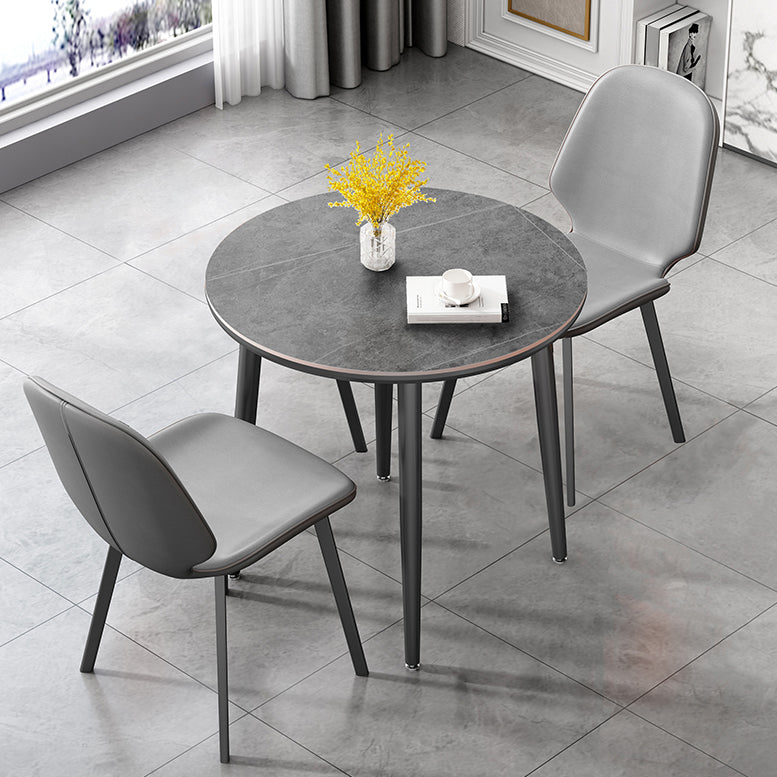 Mesa de comedor industrial de metal mesa de piedra sinterizada con 4 patas