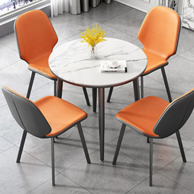 Mesa de comedor industrial de metal mesa de piedra sinterizada con 4 patas