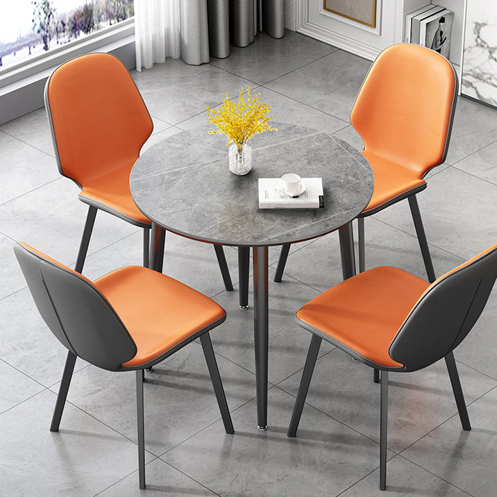 Mesa de comedor industrial de metal mesa de piedra sinterizada con 4 patas