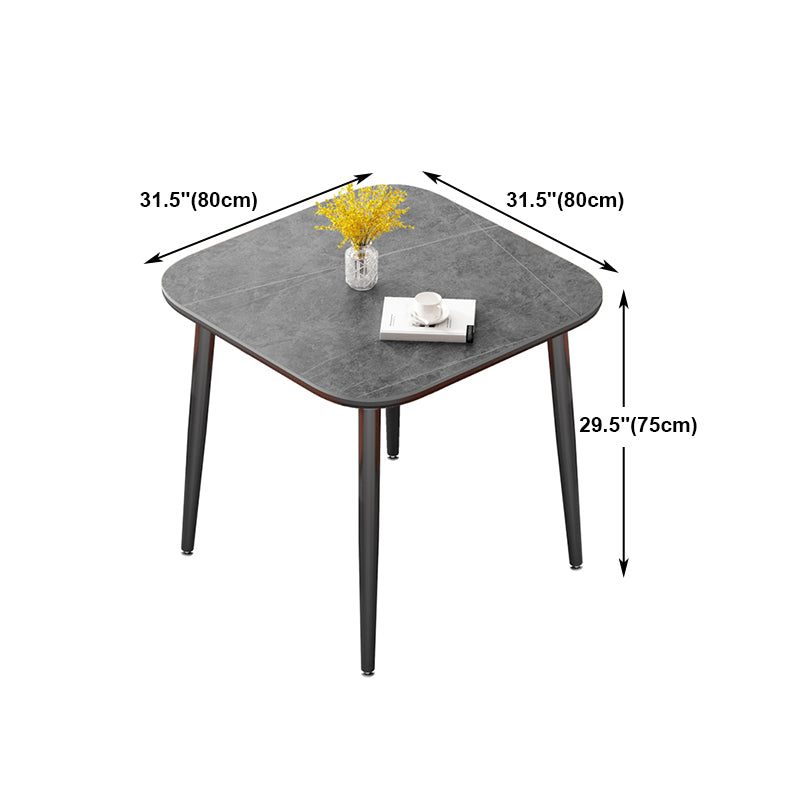 Mesa de comedor industrial de metal mesa de piedra sinterizada con 4 patas