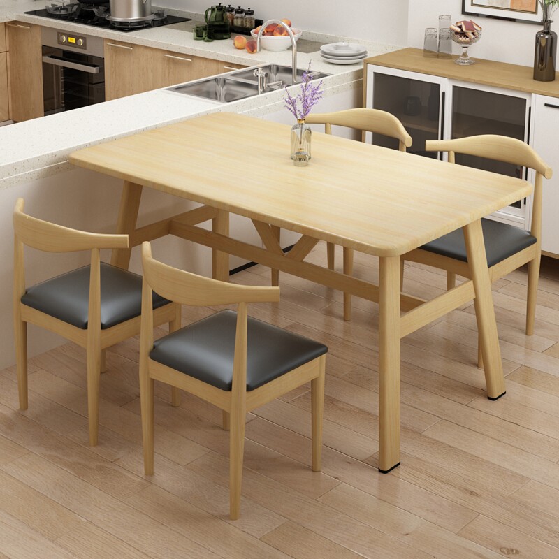 Mesa de madera de cocina industrial para restaurante mesa de comedor con base de madera