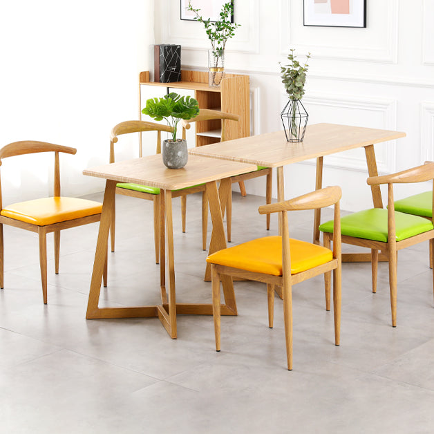 Mesa de madera de cocina industrial para restaurante mesa de comedor con base de madera