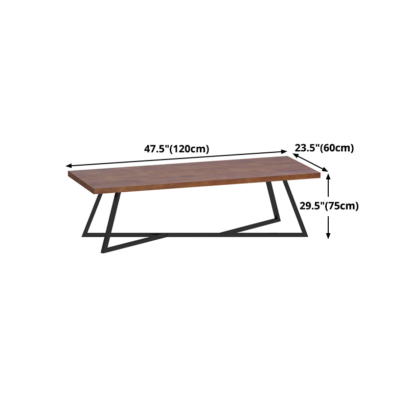 Metal Industrial Rectangle Dining Table Pine Wood Top Table for Kitchen