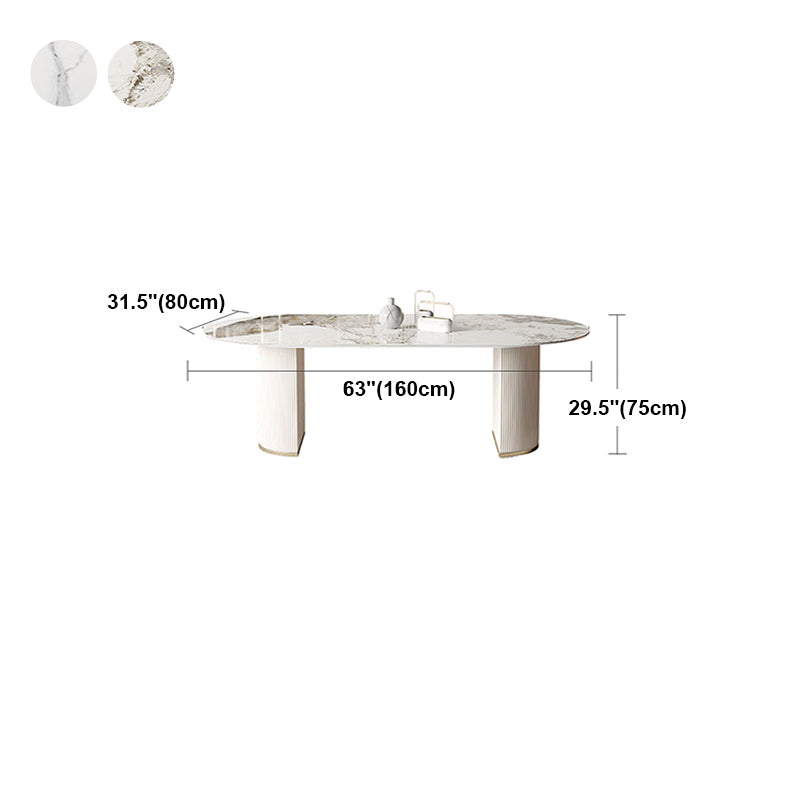 Muebles de lujo tradicionales Oval Pedestal doble mesa de comedor para el hogar