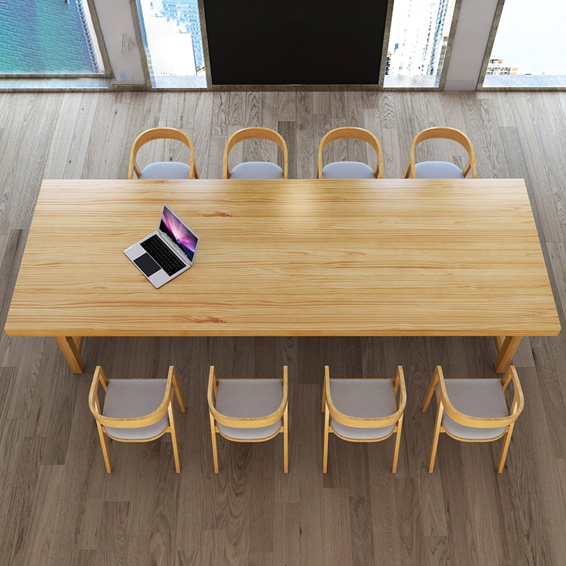Mesa de comedor industrial de madera maciza mesa de madera con base de caballete