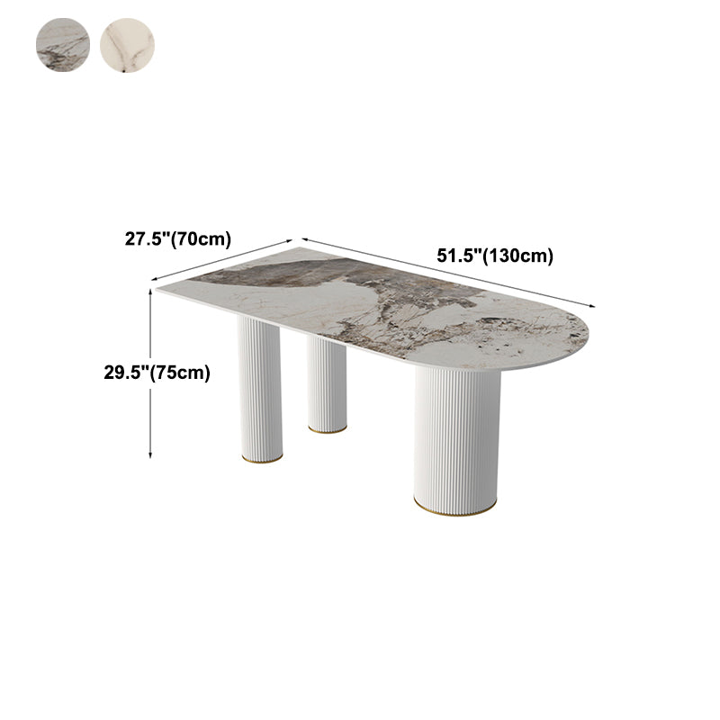 Metal Traditional Luxury Free Form Indoor Table Sintered Stone Table with 3 Legs