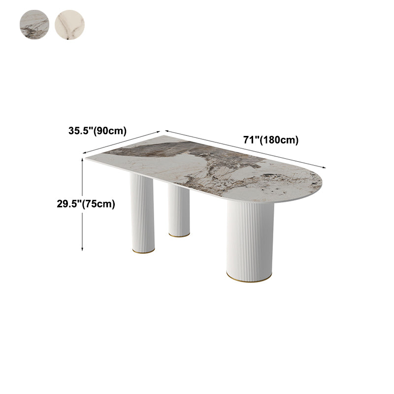 Metal Traditional Luxury Free Form Indoor Table Sintered Stone Table with 3 Legs