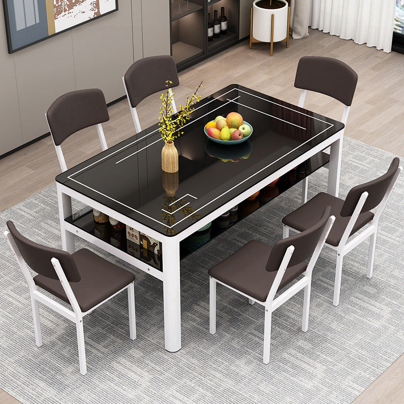 Glas modernes Rechteck Esstisch Glasplatte für Esszimmer und Küche