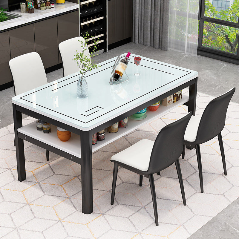Glas modernes Rechteck Esstisch Glasplatte für Esszimmer und Küche
