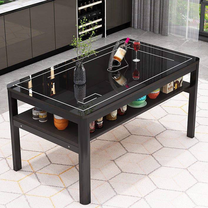 Glas modernes Rechteck Esstisch Glasplatte für Esszimmer und Küche