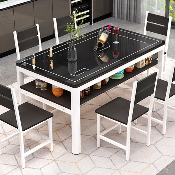 Glas modernes Rechteck Esstisch Glasplatte für Esszimmer und Küche