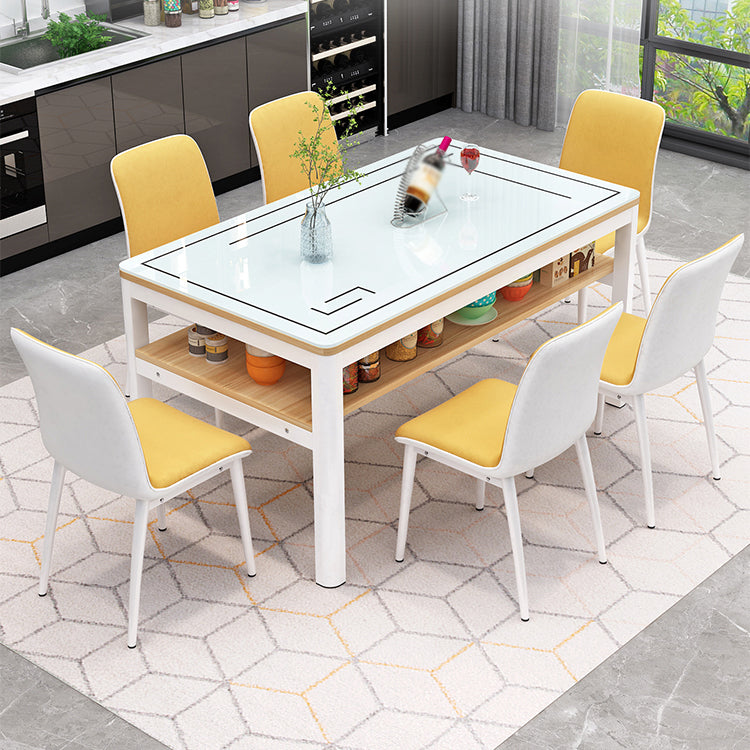 Glas modernes Rechteck Esstisch Glasplatte für Esszimmer und Küche