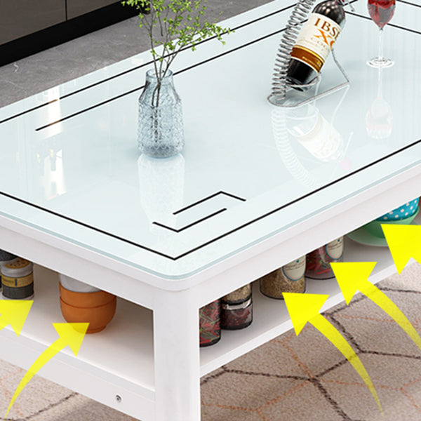 Glas modernes Rechteck Esstisch Glasplatte für Esszimmer und Küche