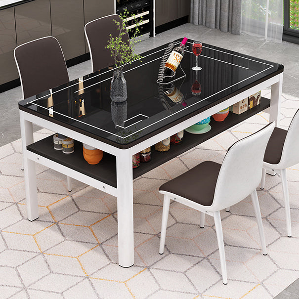 Glas modernes Rechteck Esstisch Glasplatte für Esszimmer und Küche