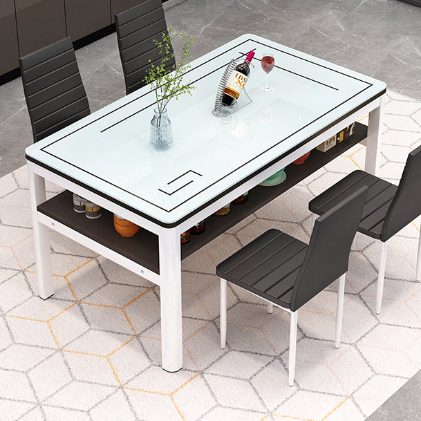 Glas modernes Rechteck Esstisch Glasplatte für Esszimmer und Küche