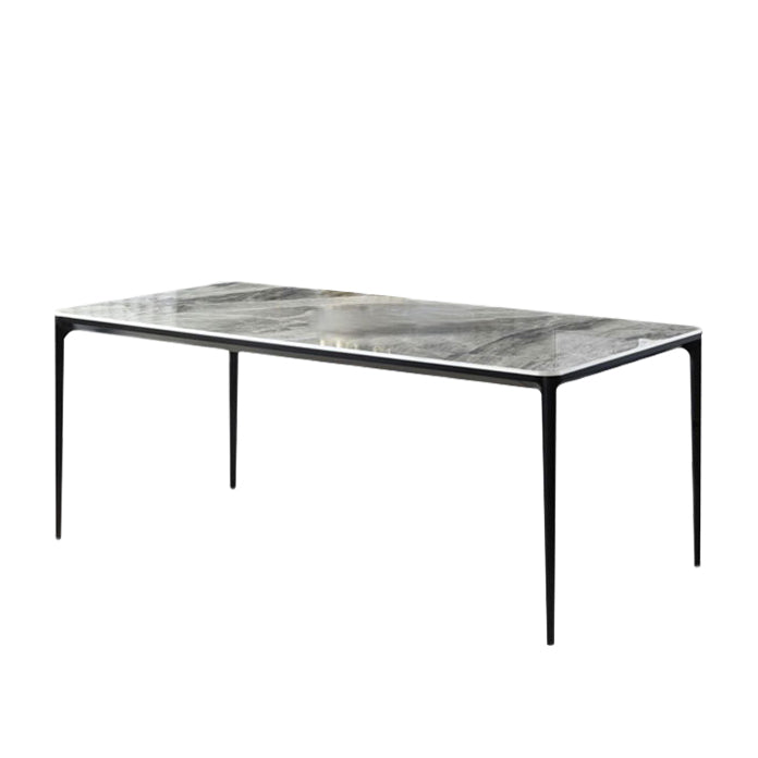Eettafel met stenen blad Eigentijdse eettafel met 4 poten in zwart