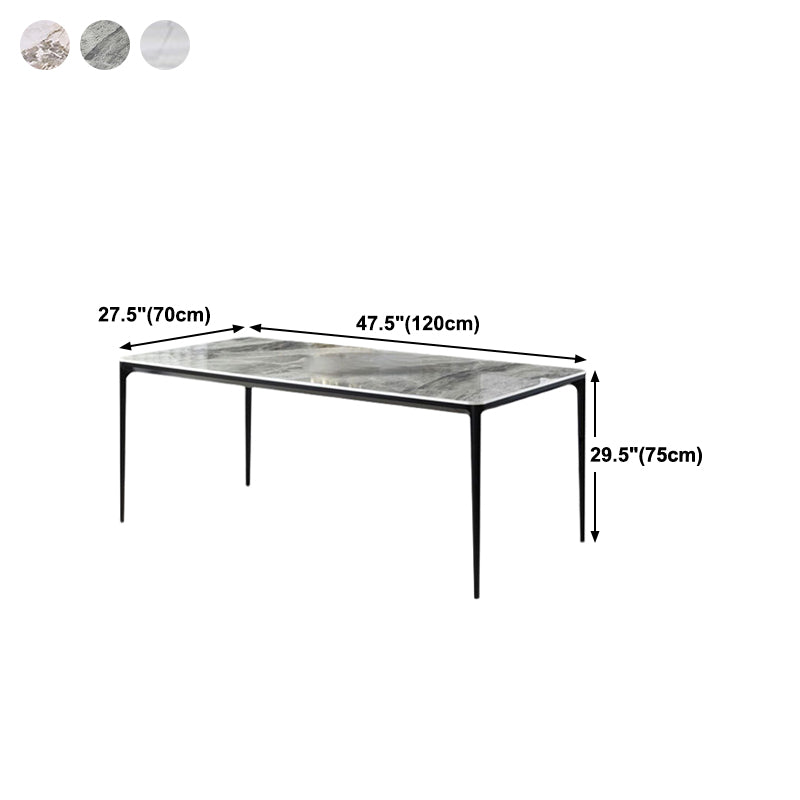 Eettafel met stenen blad Eigentijdse eettafel met 4 poten in zwart