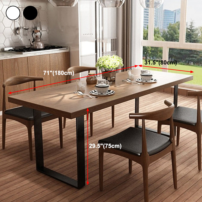 Mesa de comedor de madera contemporánea Mesa de comedor rectangular con base de trineo