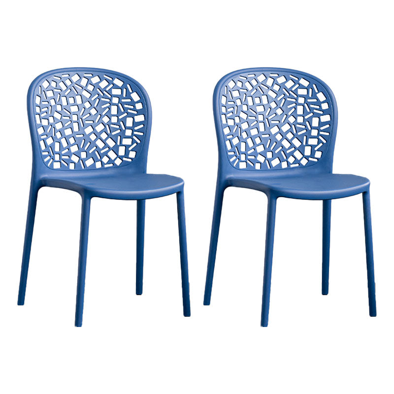 Scandinavische open achterkant Dining Side stoel Plastic Dining Armless Stoel