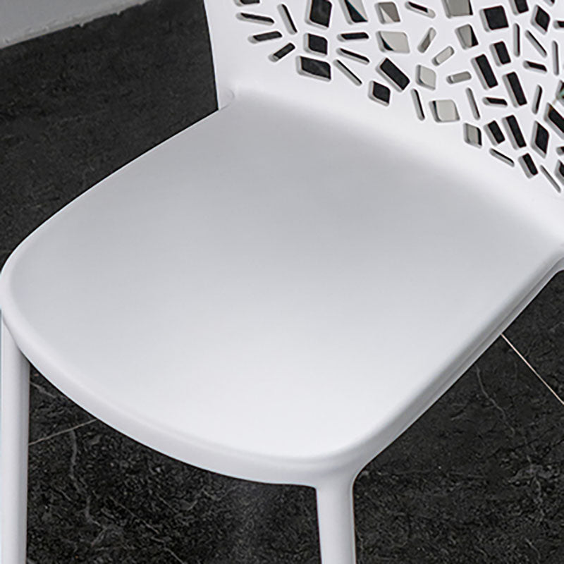 Scandinavische open achterkant Dining Side stoel Plastic Dining Armless Stoel