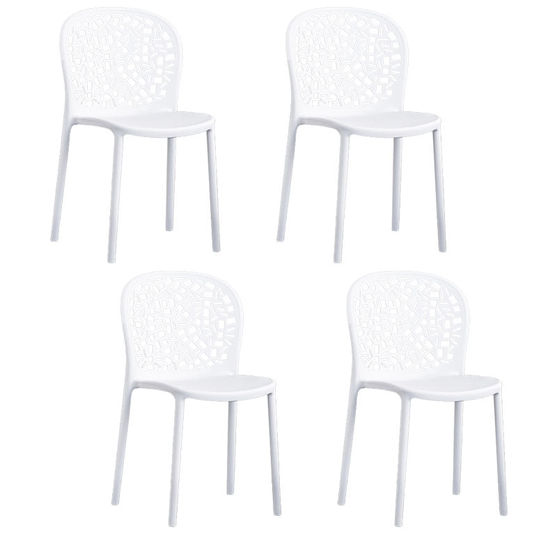Scandinavische open achterkant Dining Side stoel Plastic Dining Armless Stoel