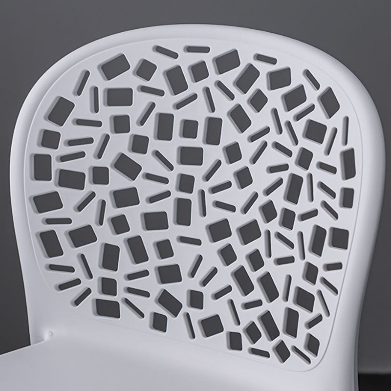 Scandinavische open achterkant Dining Side stoel Plastic Dining Armless Stoel