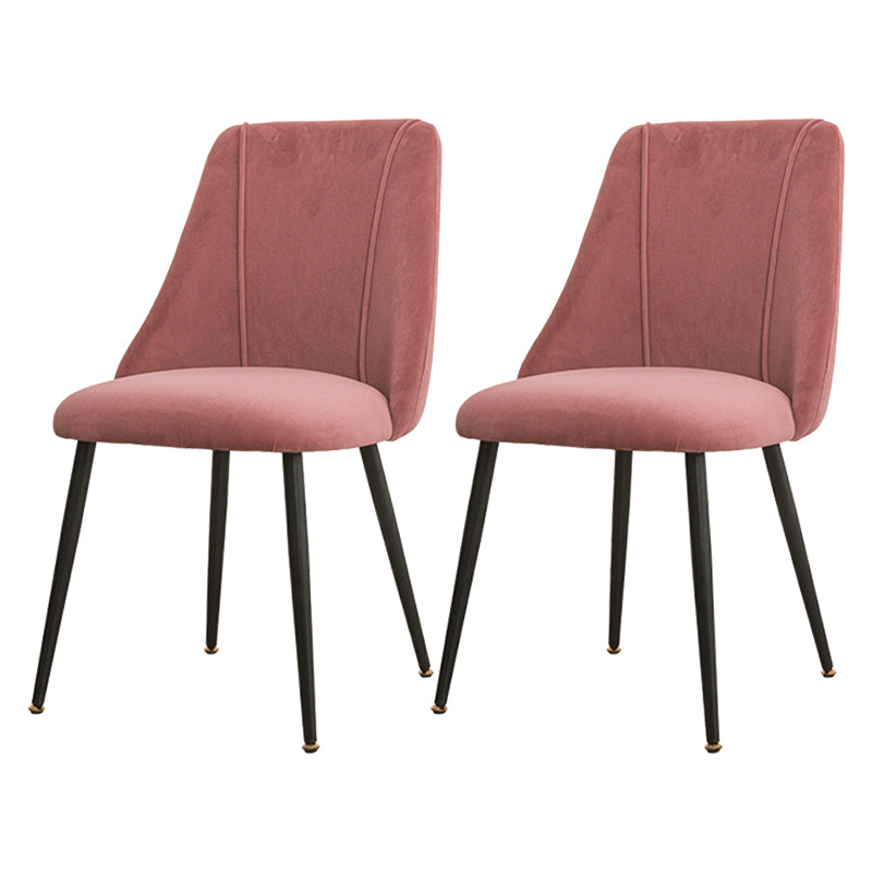 Silla de comedor moderna de terciopelo para el hogar Parsons con acabado mate