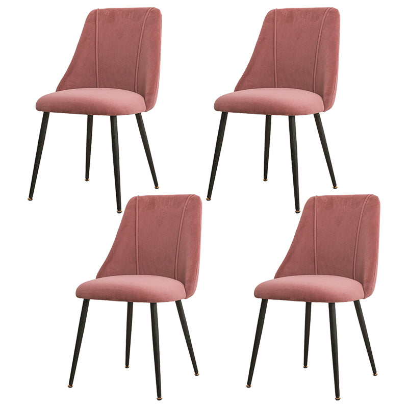 Silla de comedor moderna de terciopelo para el hogar Parsons con acabado mate