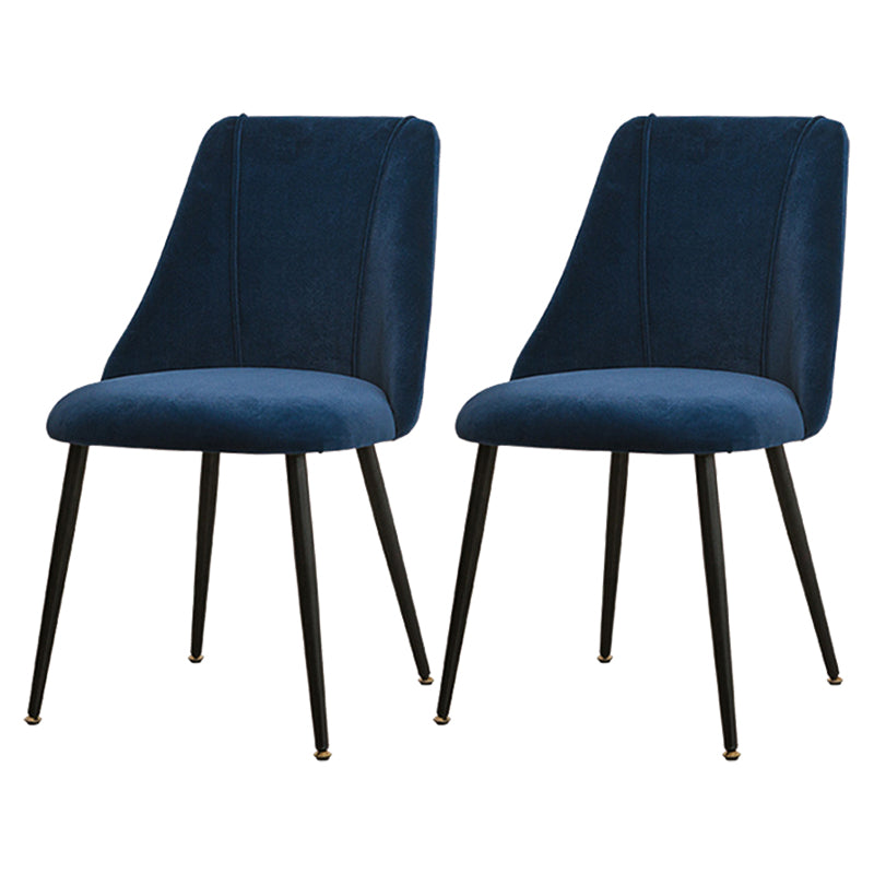 Silla de comedor moderna de terciopelo para el hogar Parsons con acabado mate