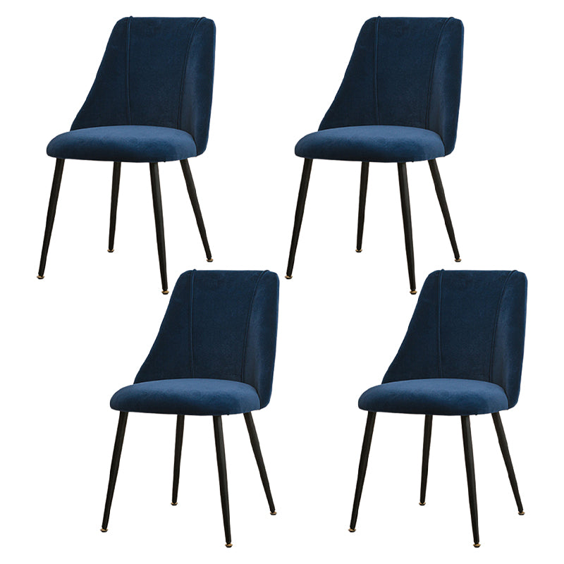 Silla de comedor moderna de terciopelo para el hogar Parsons con acabado mate