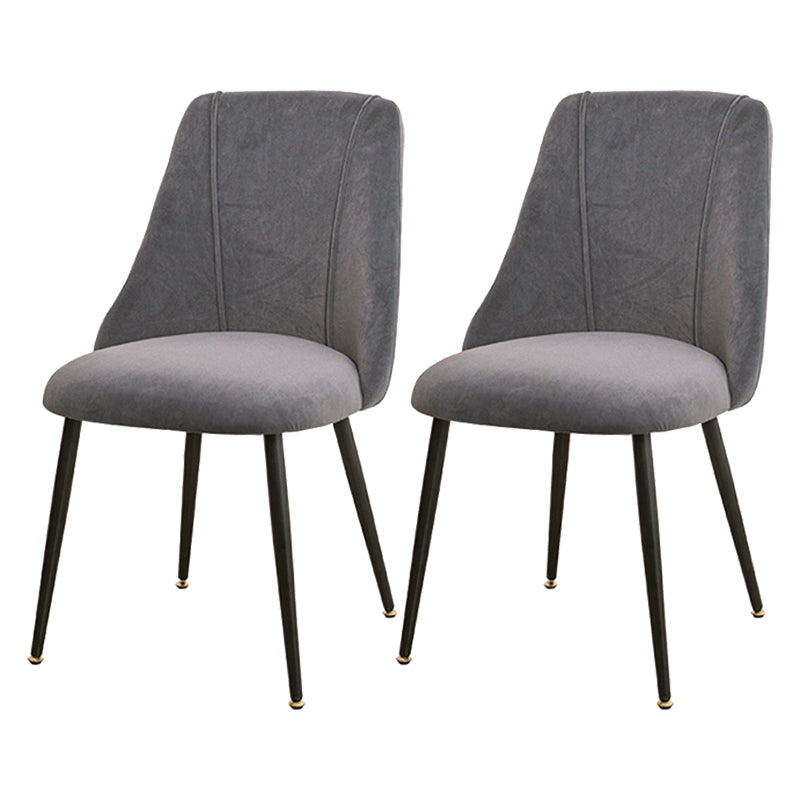 Silla de comedor moderna de terciopelo para el hogar Parsons con acabado mate