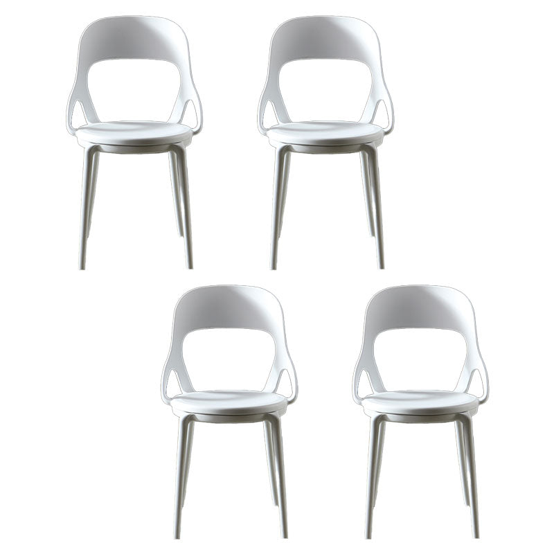 Sillas de comedor sin brazos con respaldo abierto escandinavo, silla lateral de plástico