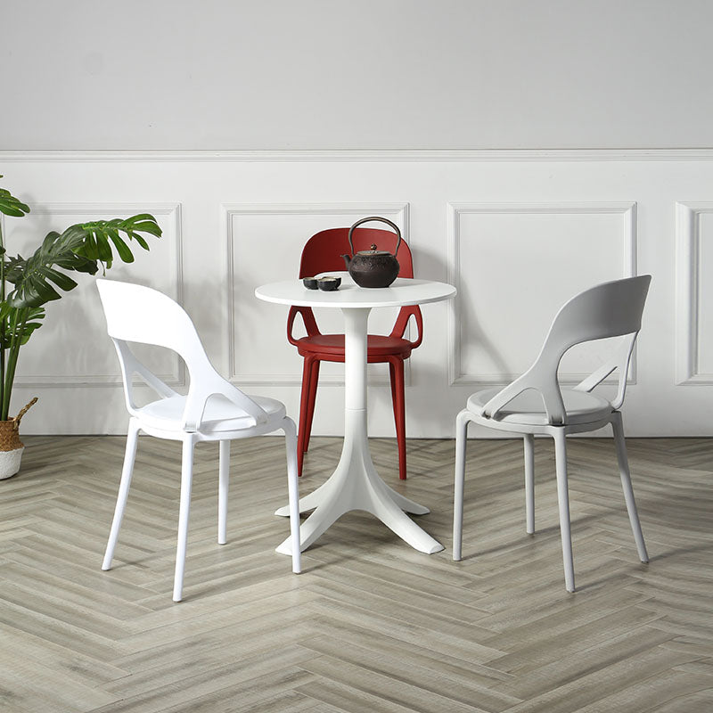 Sillas de comedor sin brazos con respaldo abierto escandinavo, silla lateral de plástico