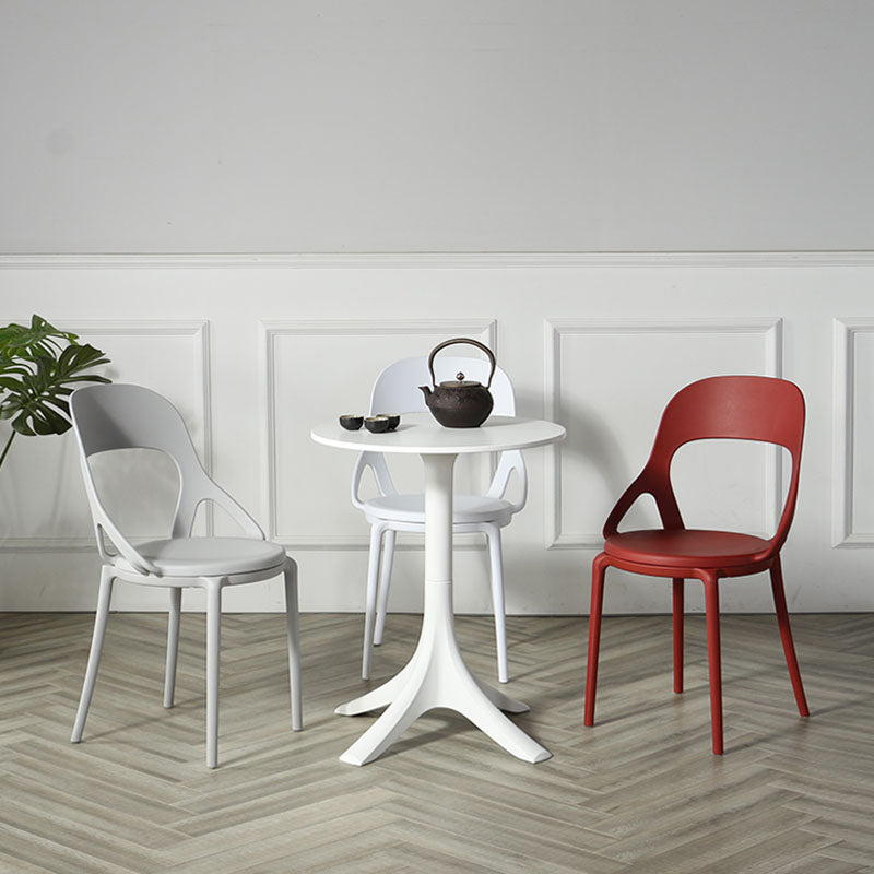 Sillas de comedor sin brazos con respaldo abierto escandinavo, silla lateral de plástico