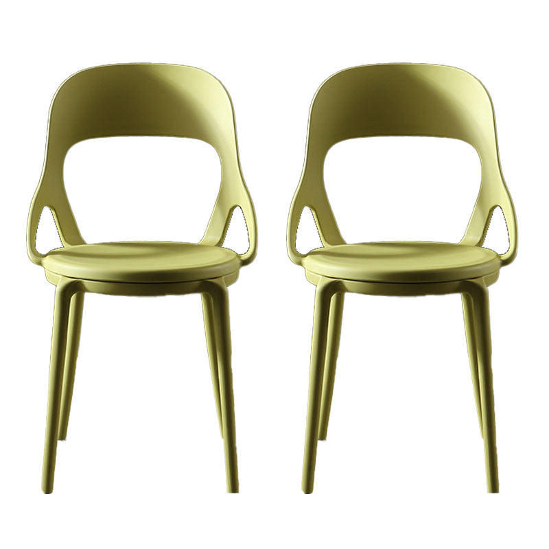 Scandinavian Open Back Armless Dining Chairs Plastic Side Chair