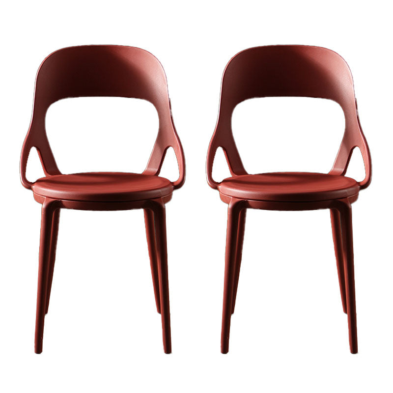 Scandinavian Open Back Armless Dining Chairs Plastic Side Chair