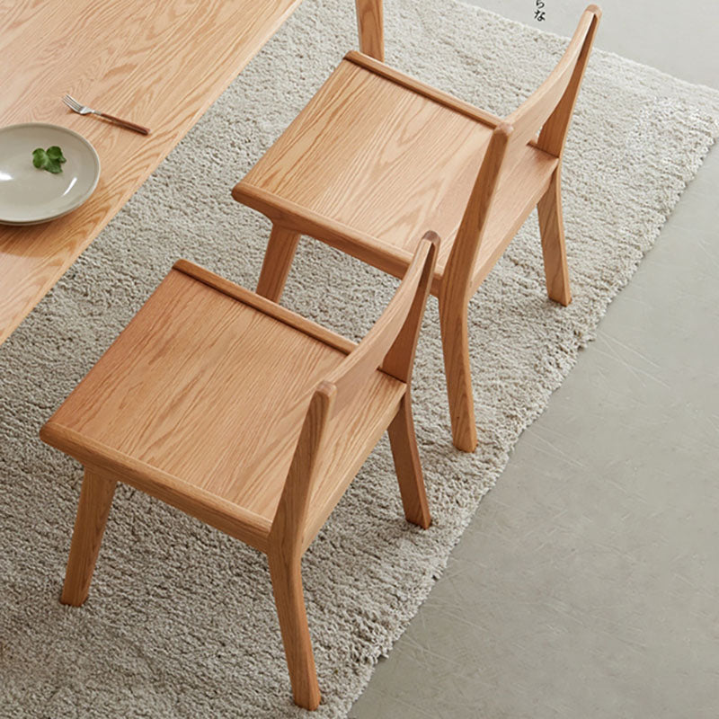 Silla con respaldo abierto de estilo contemporáneo, silla sin brazos con patas de madera para cocina