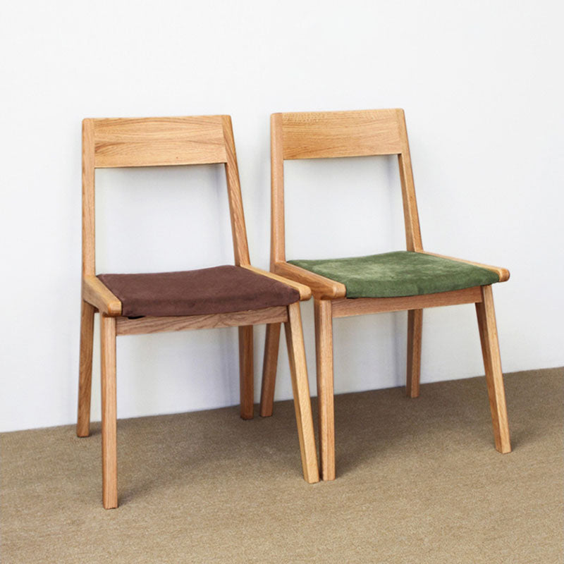Silla con respaldo abierto de estilo contemporáneo, silla sin brazos con patas de madera para cocina