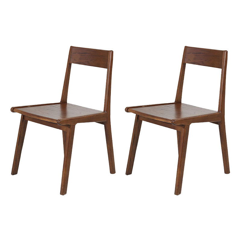 Silla con respaldo abierto de estilo contemporáneo, silla sin brazos con patas de madera para cocina